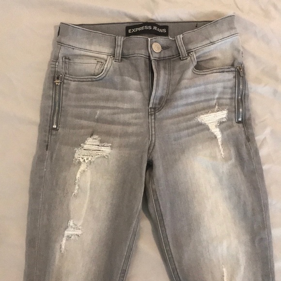 Express high rise legging/jean in gray wash 0R - Picture 2 of 5